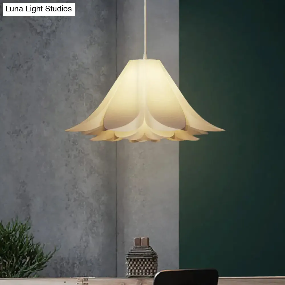 Stylishly Modern White Lily Pendant Lamp with Acrylic Shade