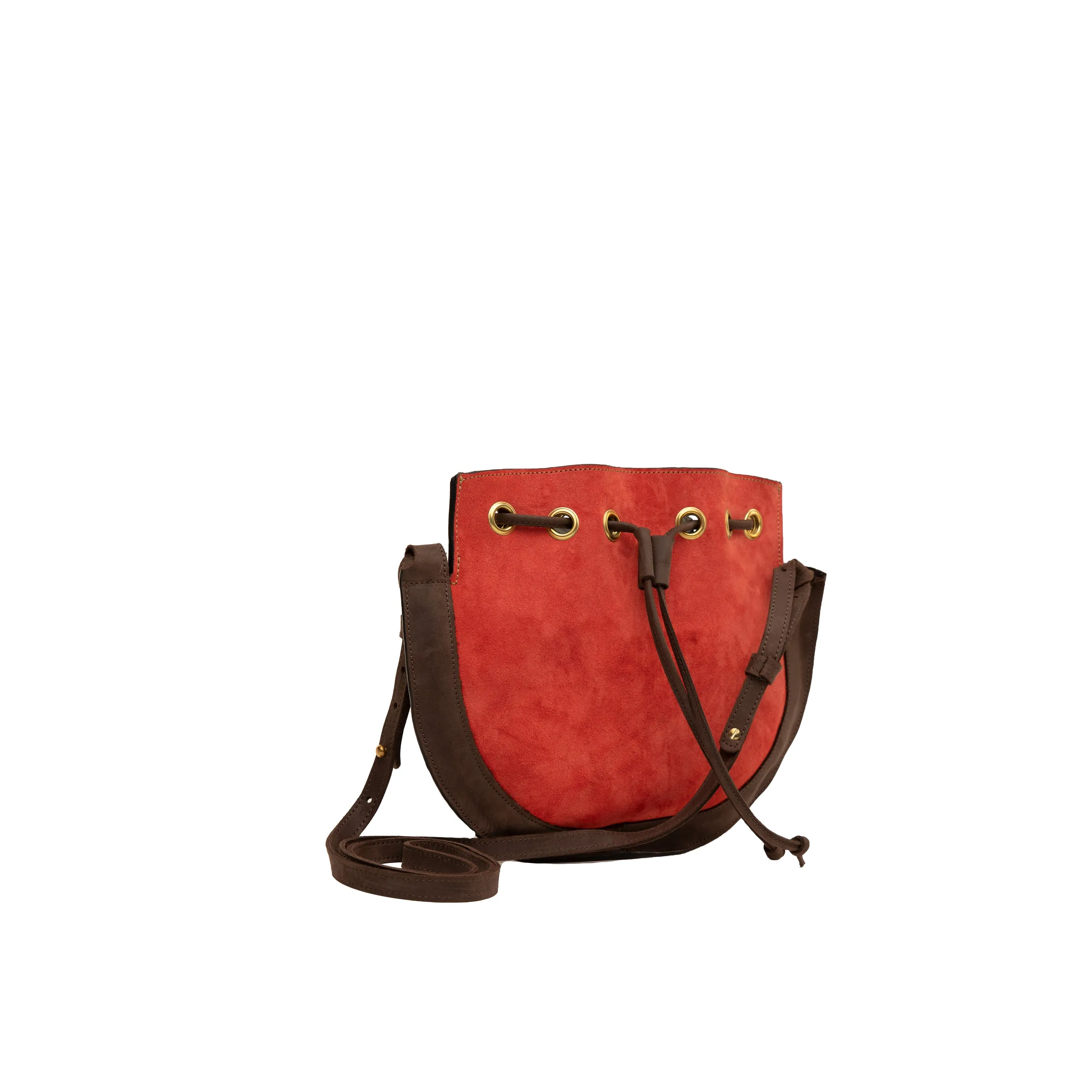 Suede Bucket Crossbody Plain