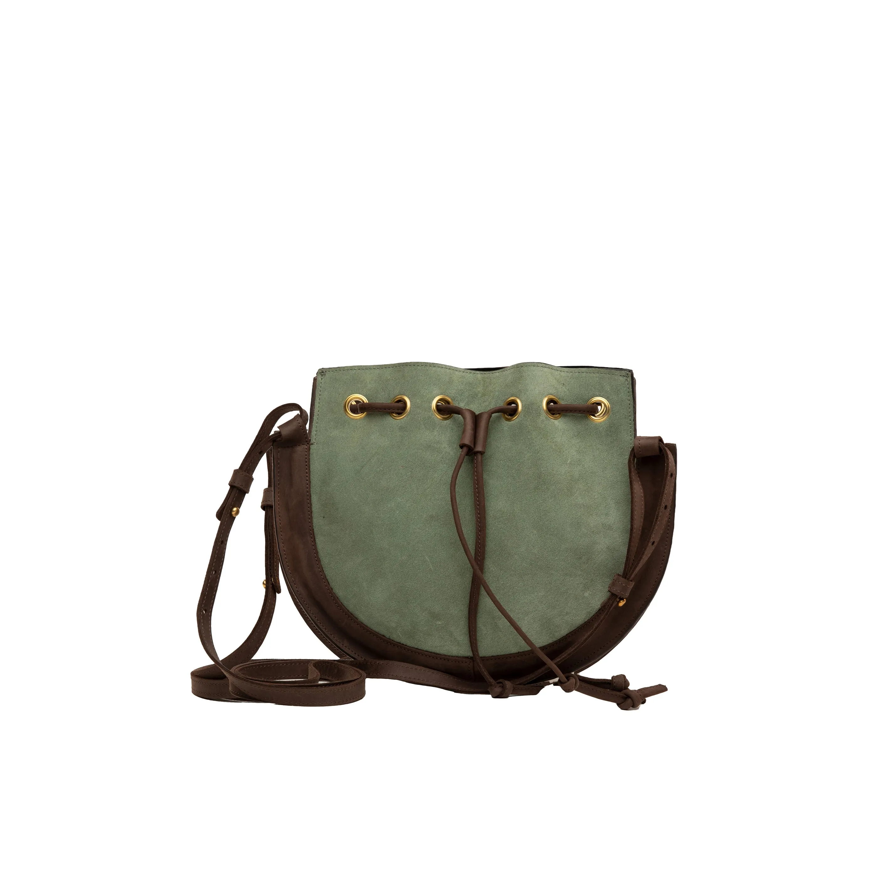 Suede Bucket Crossbody Plain