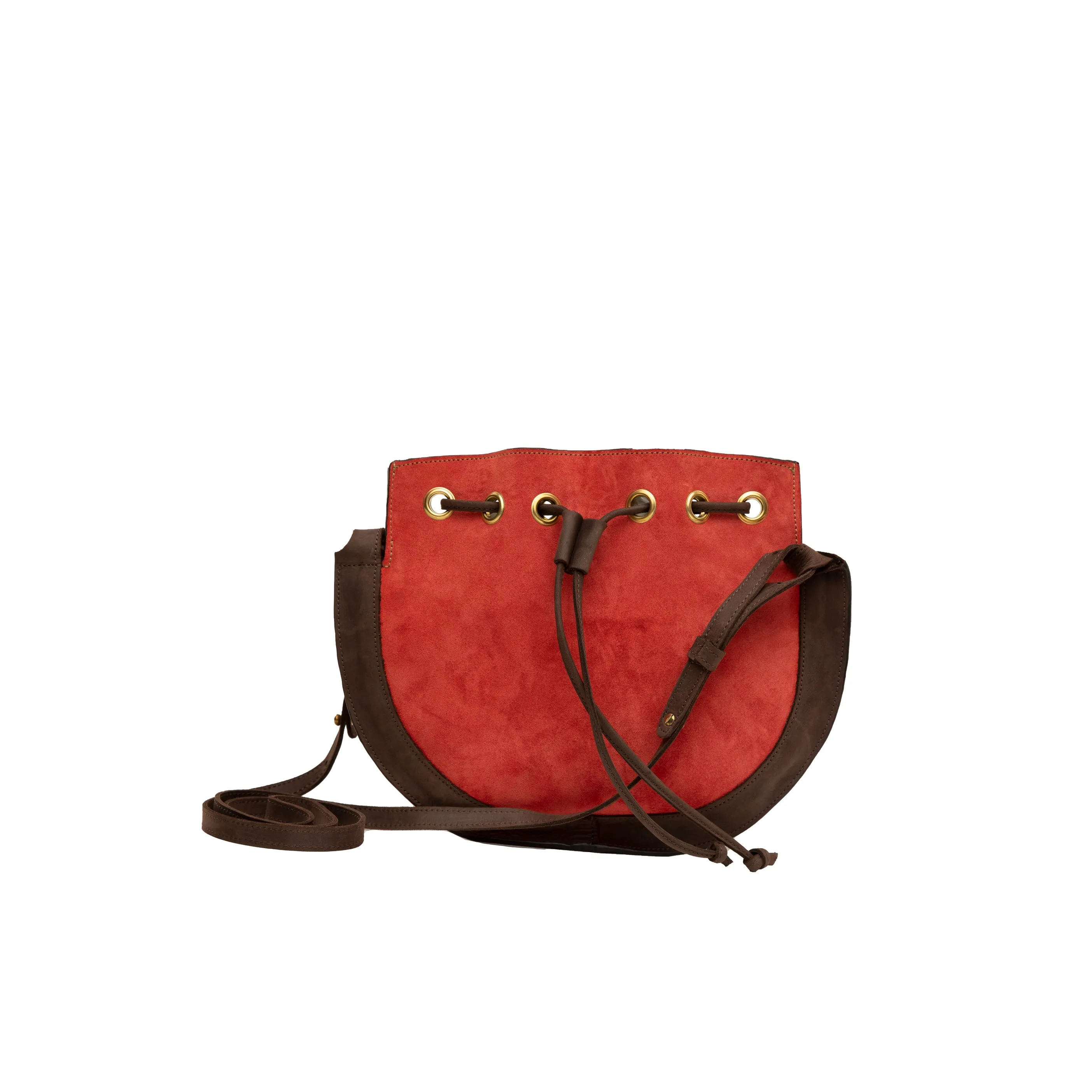 Suede Bucket Crossbody Plain