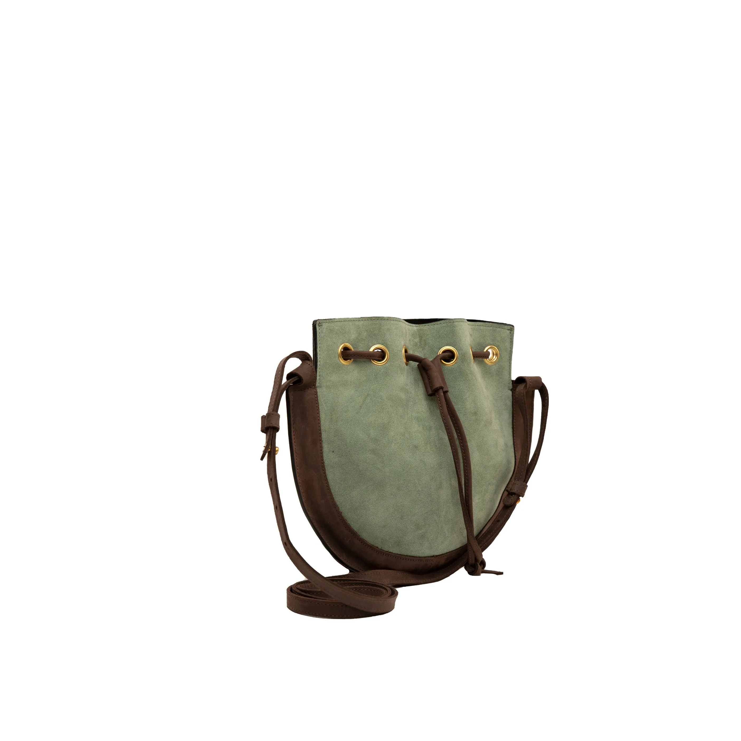 Suede Bucket Crossbody Plain