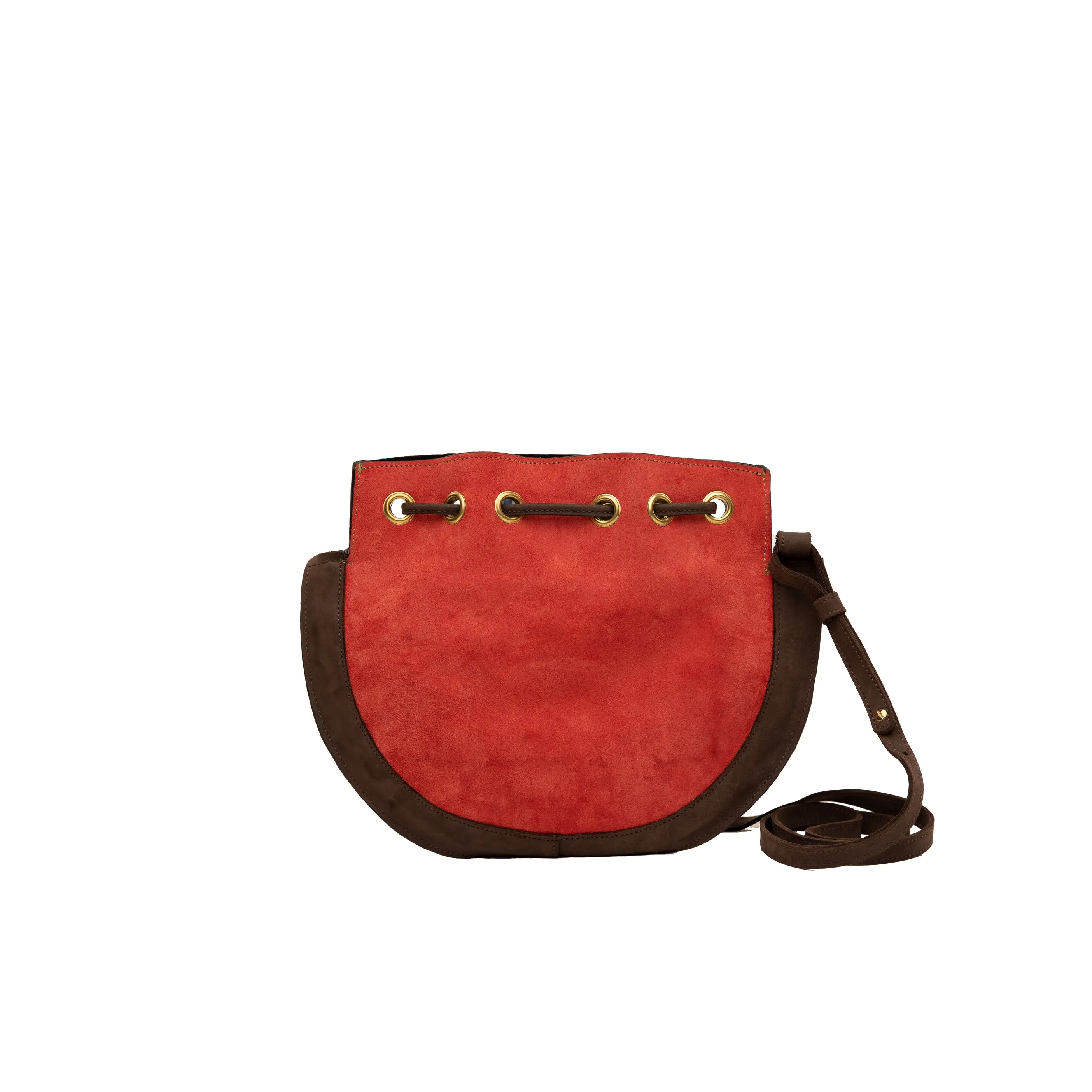 Suede Bucket Crossbody Plain