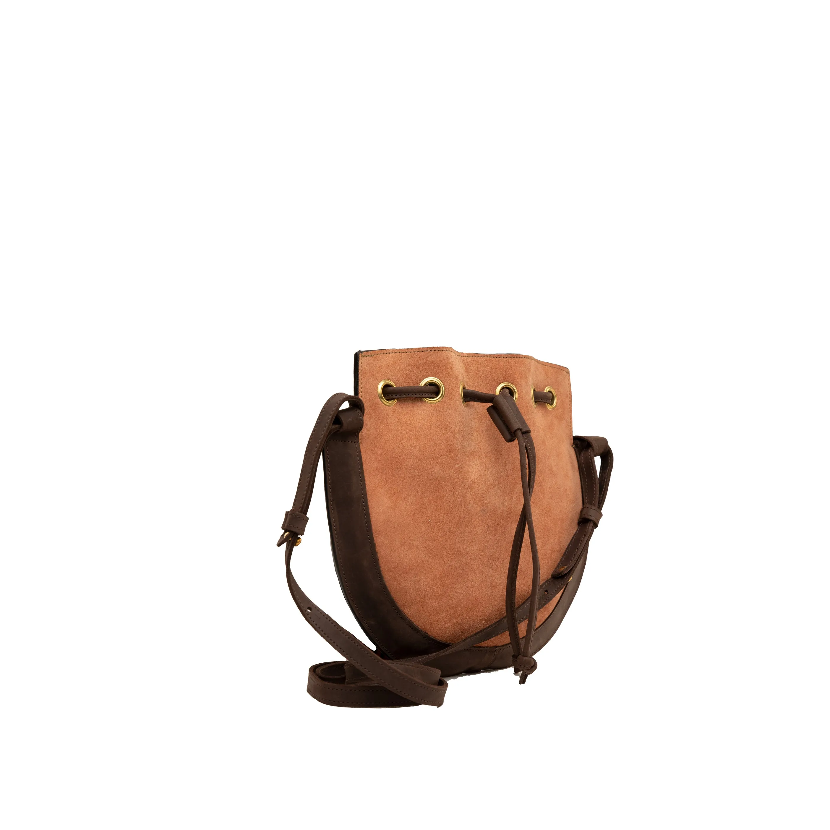 Suede Bucket Crossbody Plain