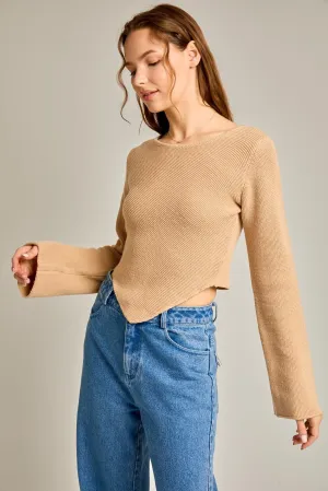 Taupe Boat Neck Top