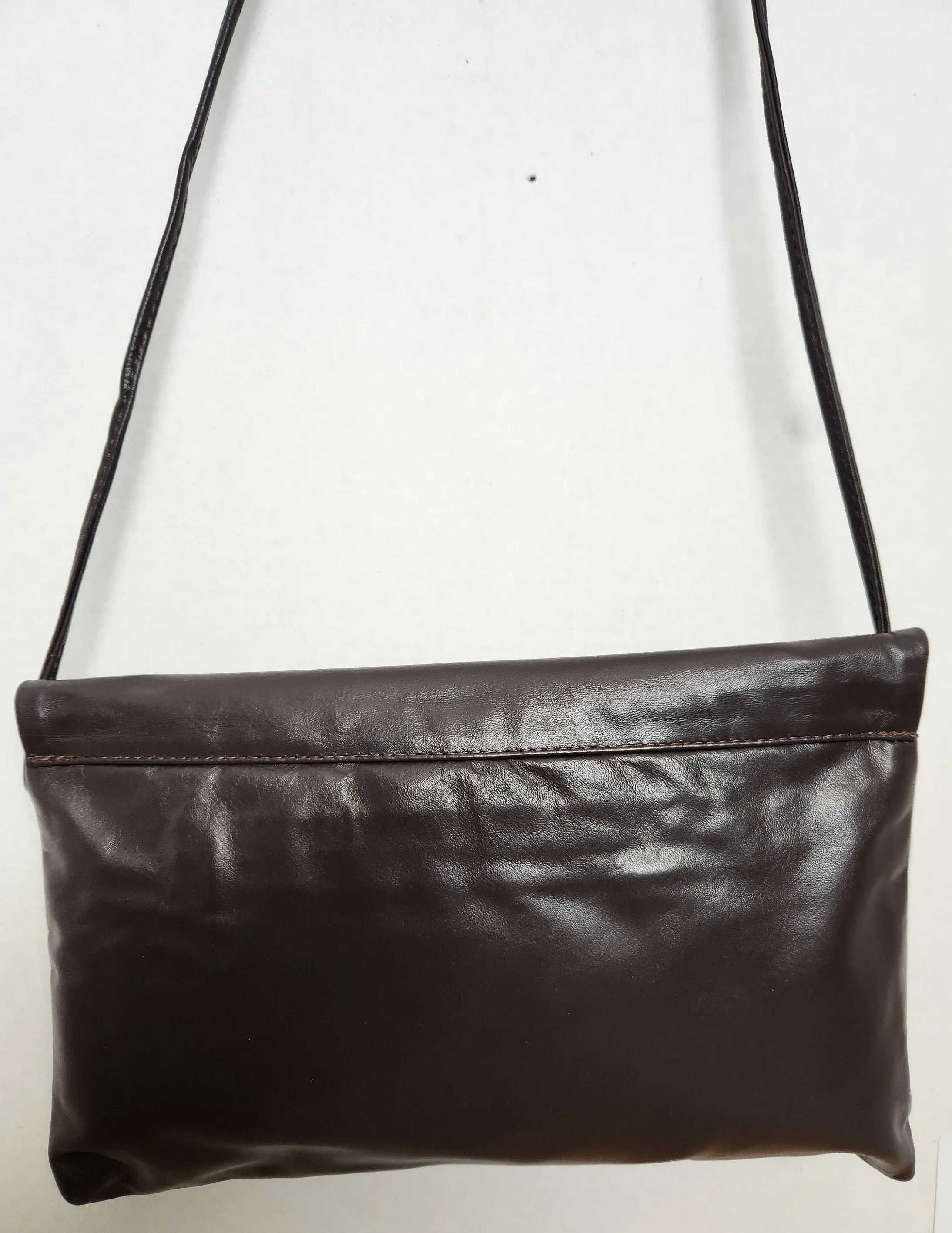 Tejrasila-Beautiful Brown Envelope, Cluch,and Crossbody women's Handbag! TR206-Brown!Made In USA!