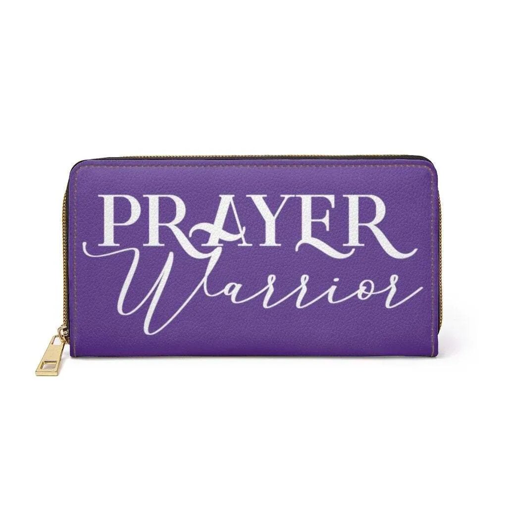 Uniquely You Womens Wallet - Zip Purse / Purple & White Prayer Warrior