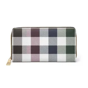 Uniquely You Womens Wallet - Zip Purse / White Multicolor Plaid