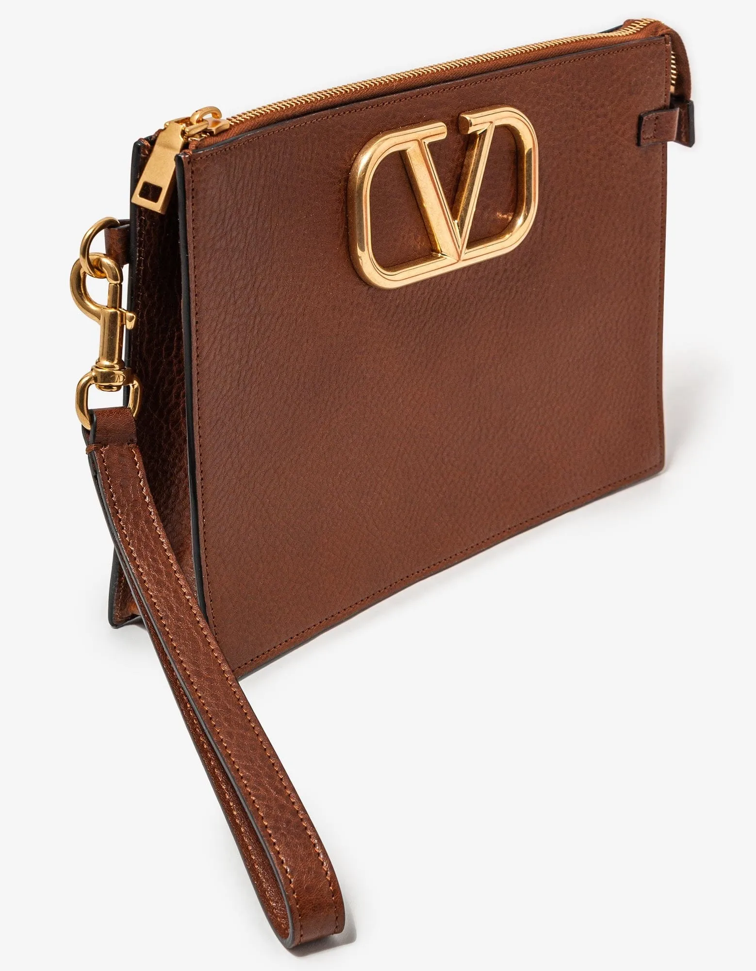 Valentino Garavani Tan VLogo Signature Pouch