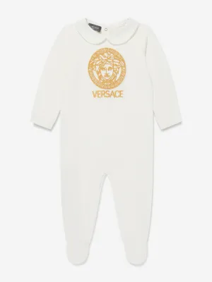 Versace Baby Logo Babygrow in White