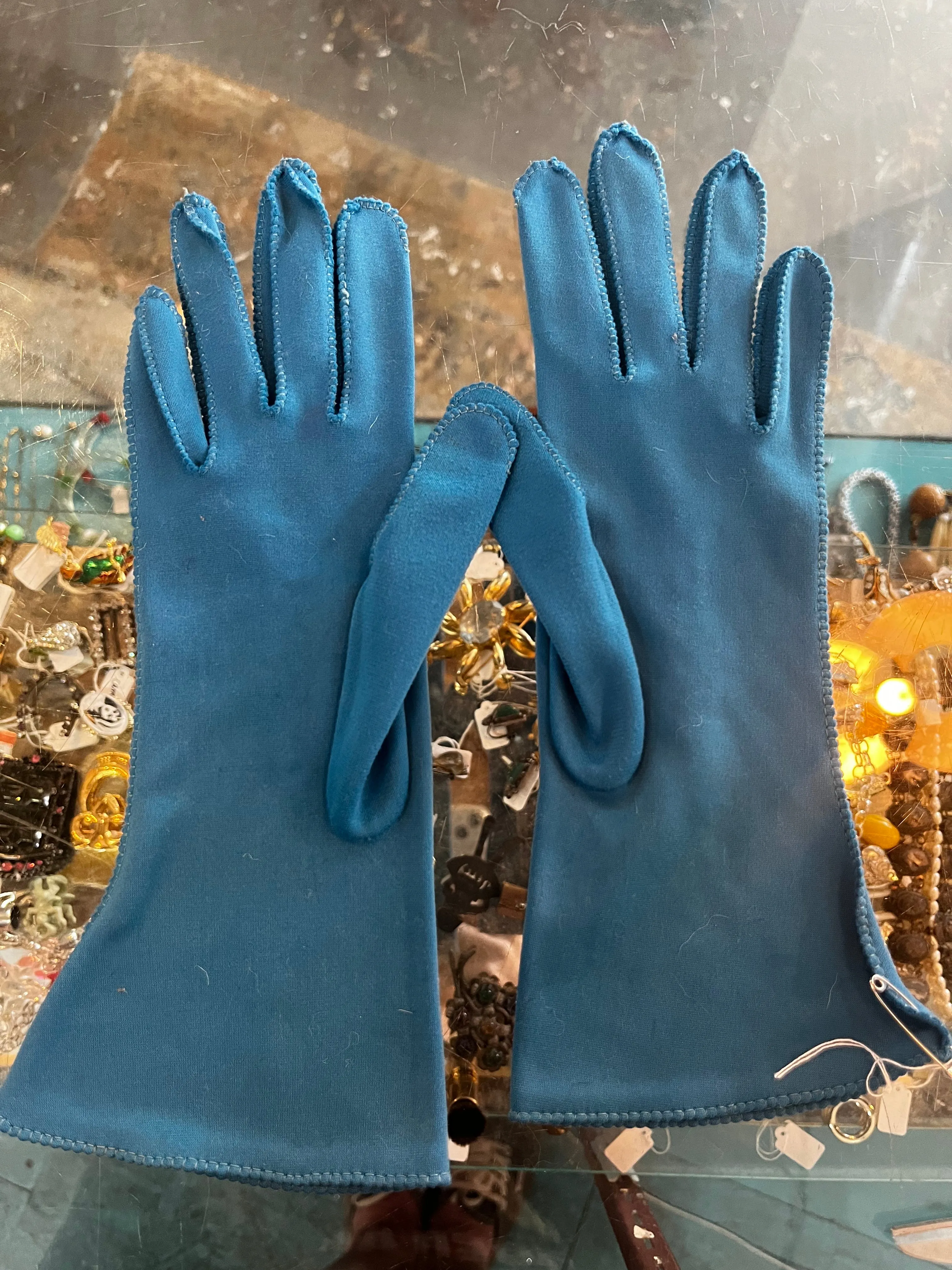 Vintage 50s 60s | Blue Costume Gloves