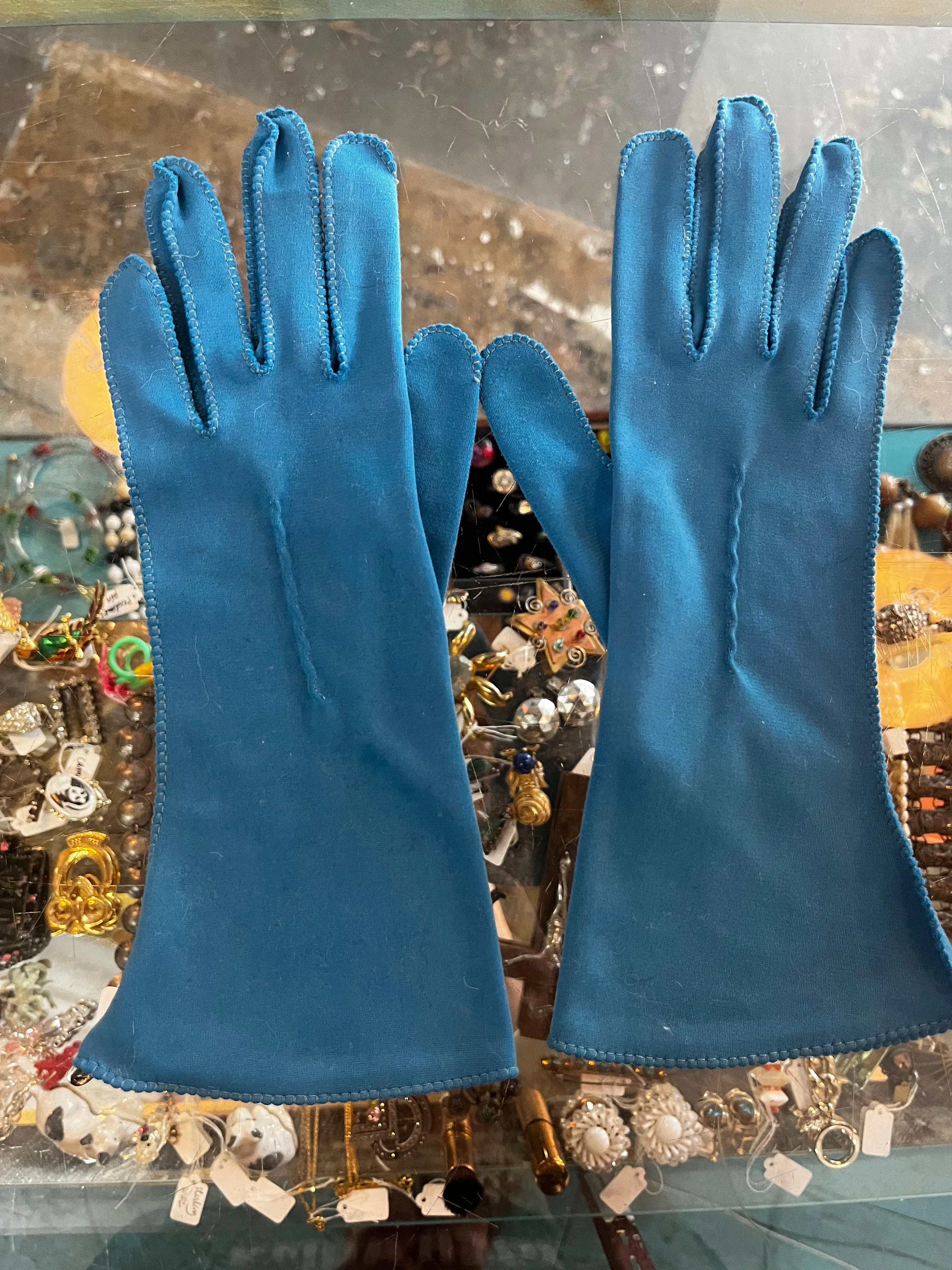 Vintage 50s 60s | Blue Costume Gloves