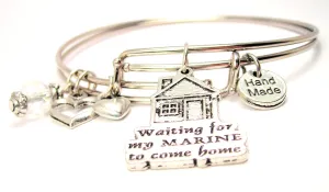 Waiting For My Marine To Come Home Expandable Bangle Bracelet Set