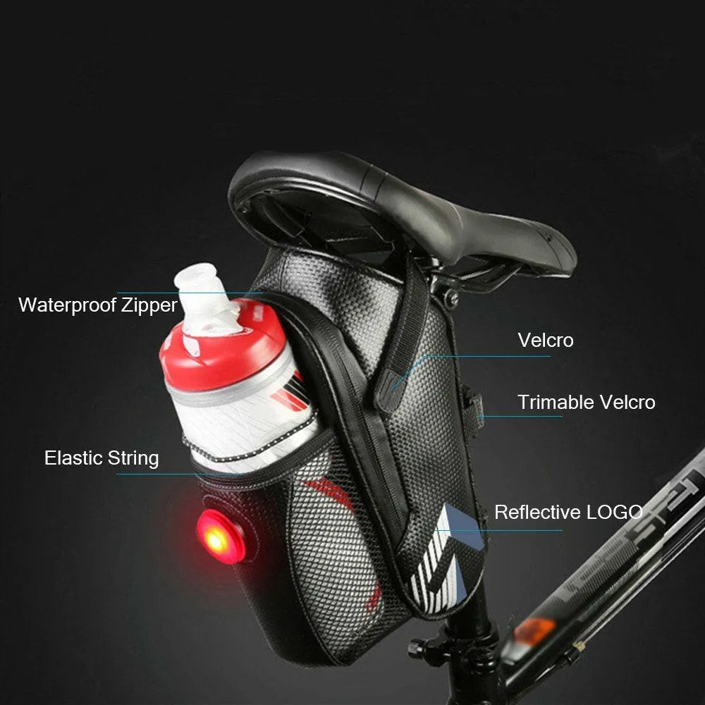 Water Resistant Bike Saddle Bag Bicycle Under Seats Pouch With Tail Light for Cycling Accessories