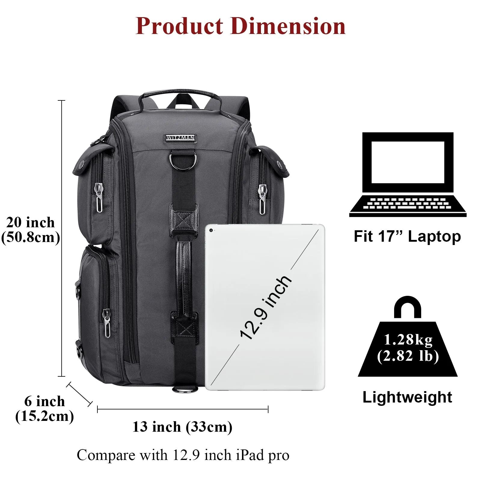 Water Resistant Nylon Travel Backpack for Men