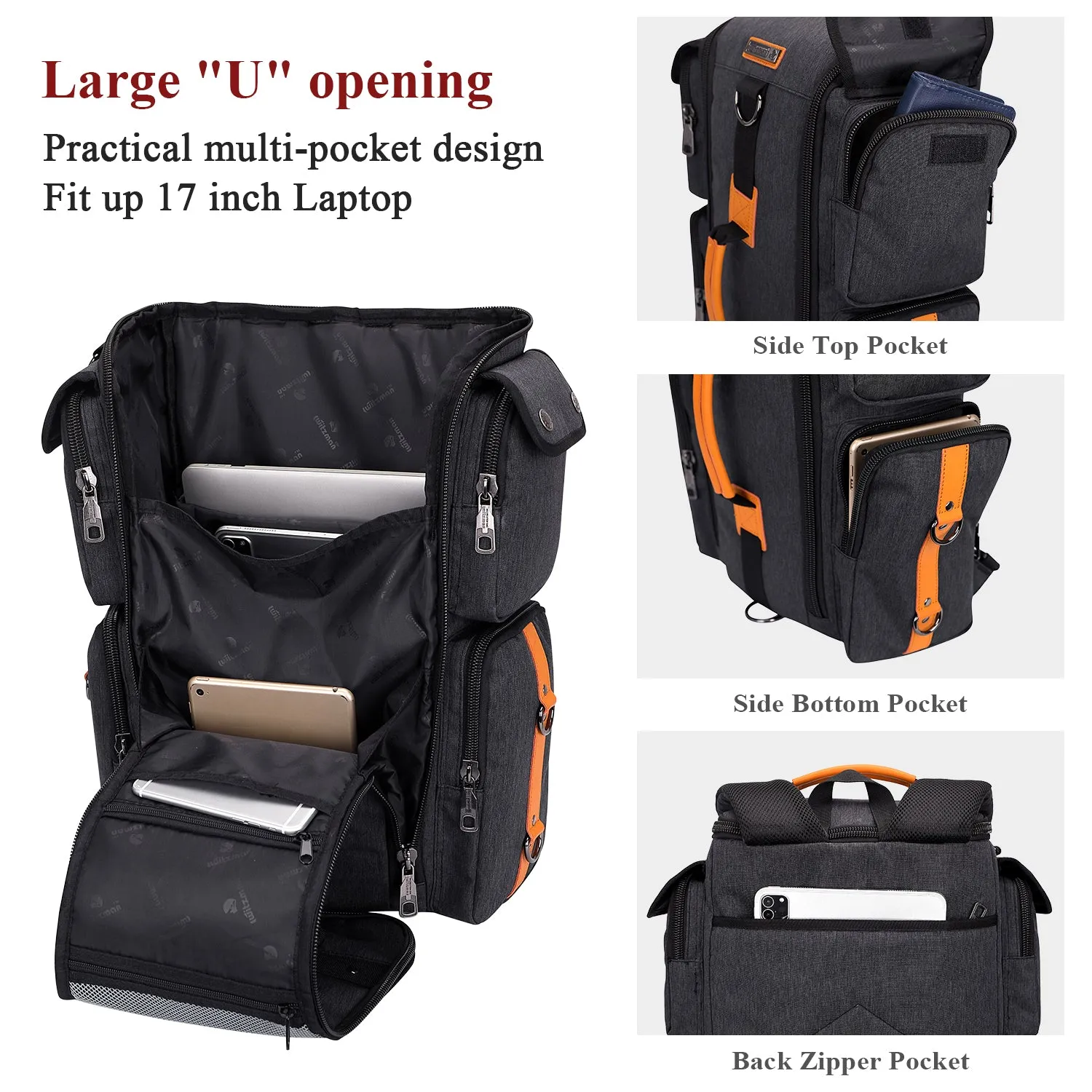 Water Resistant Nylon Travel Backpack for Men