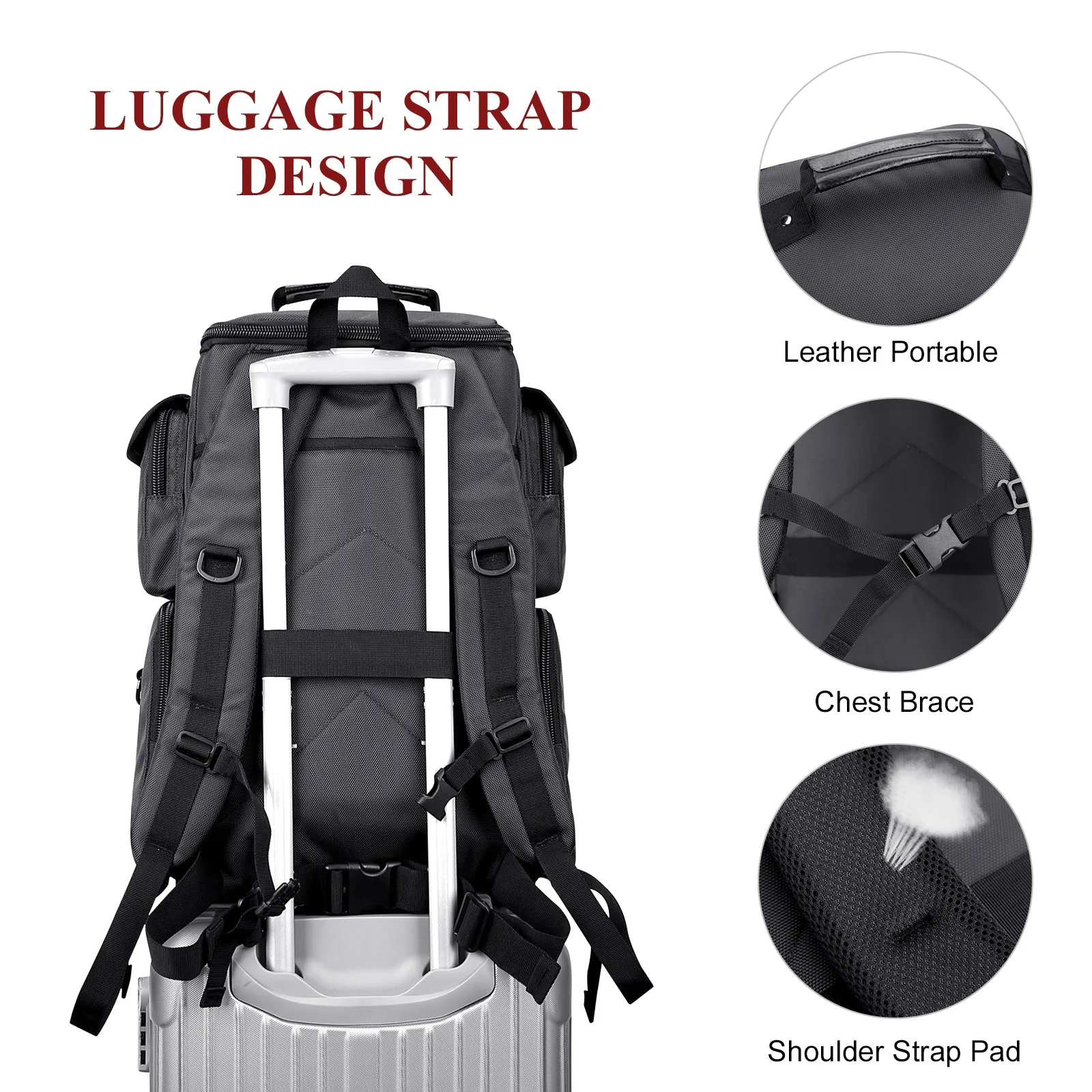 Water Resistant Nylon Travel Backpack for Men