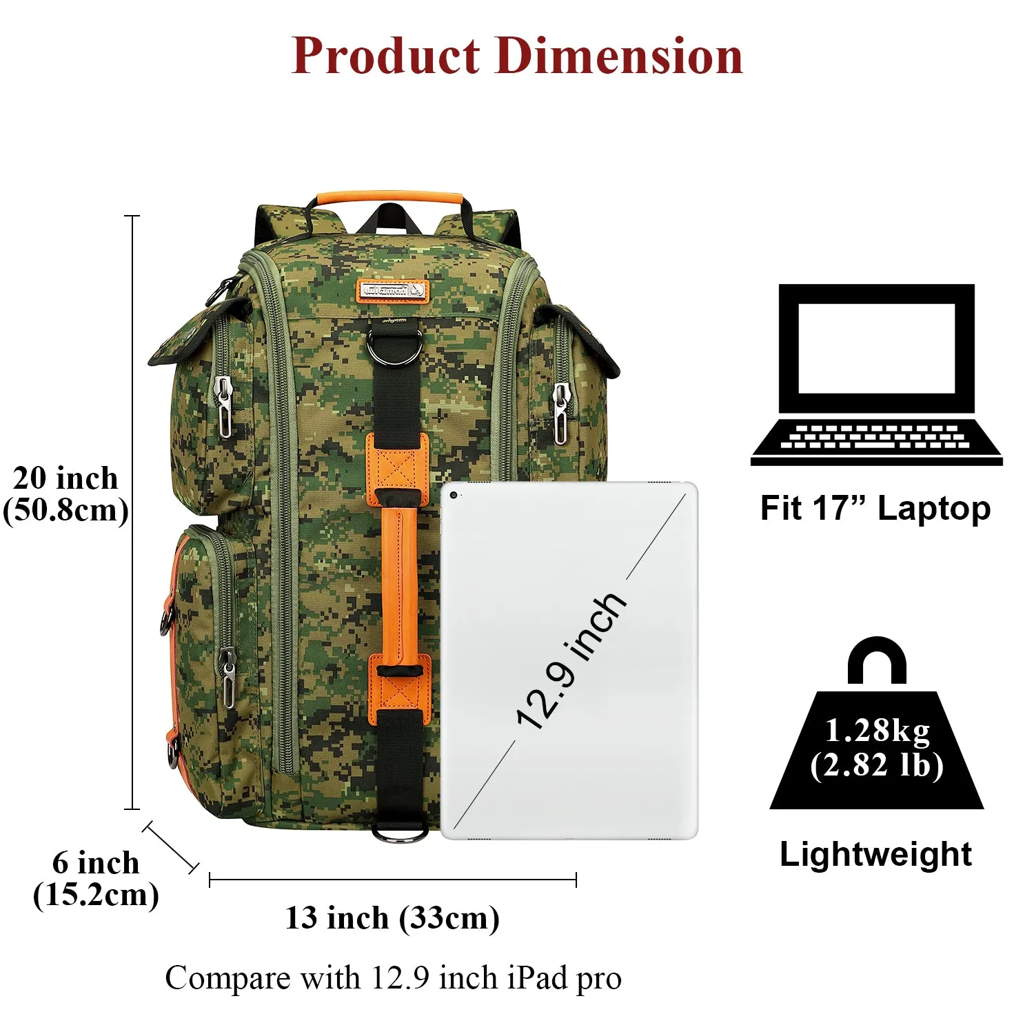 Water Resistant Nylon Travel Backpack for Men