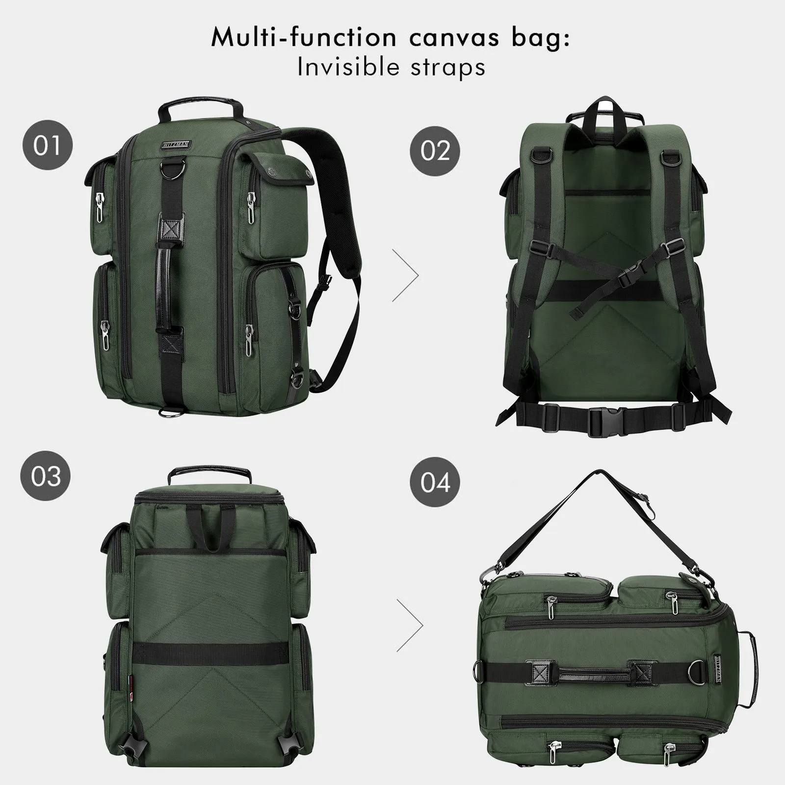 Water Resistant Nylon Travel Backpack for Men