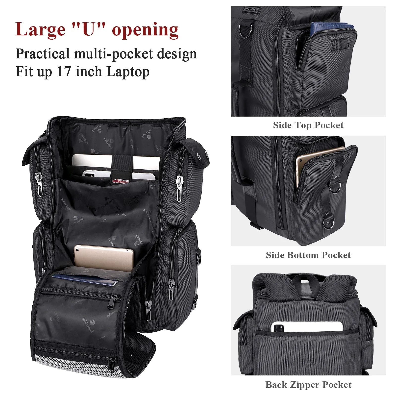 Water Resistant Nylon Travel Backpack for Men