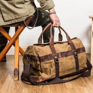 Waxed Canvas Duffle Bag Monogrammed Weekend Bag