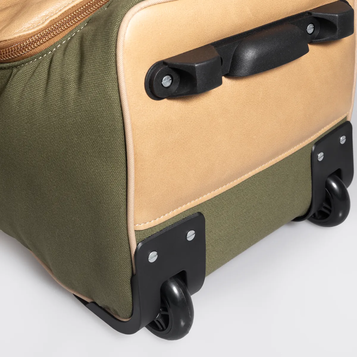 Wheelie Travel Bag Wax Canvas & Leather