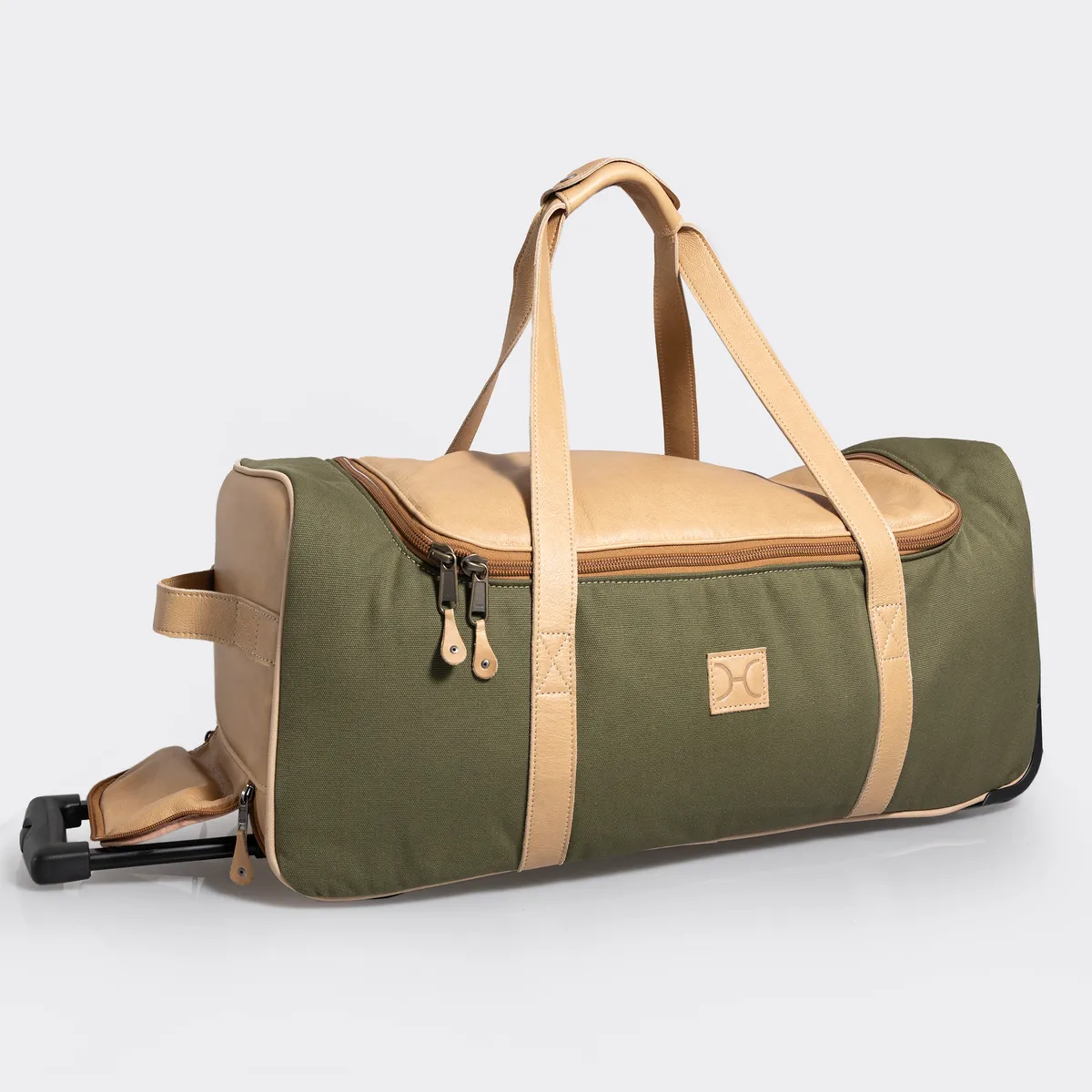 Wheelie Travel Bag Wax Canvas & Leather