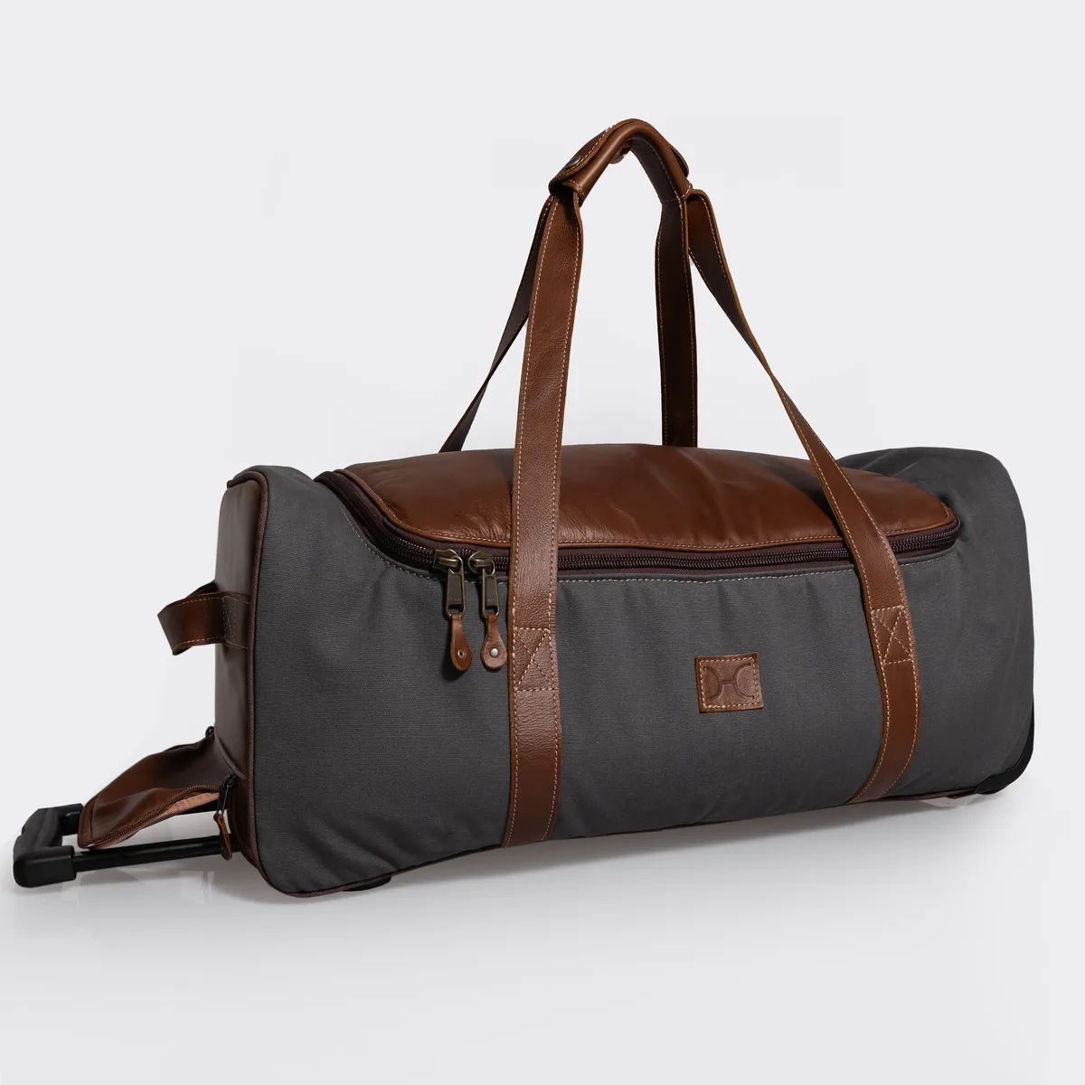 Wheelie Travel Bag Wax Canvas & Leather