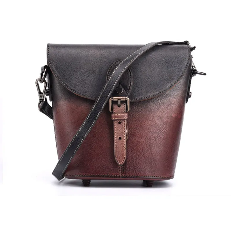 Women Satchel Bag Brown Leather Bucket Bag Crossbody Bags for Women