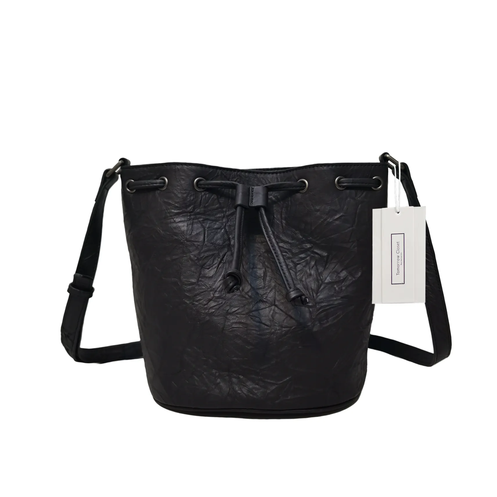 Women's genuine cowhide leather limited edition bucket bag