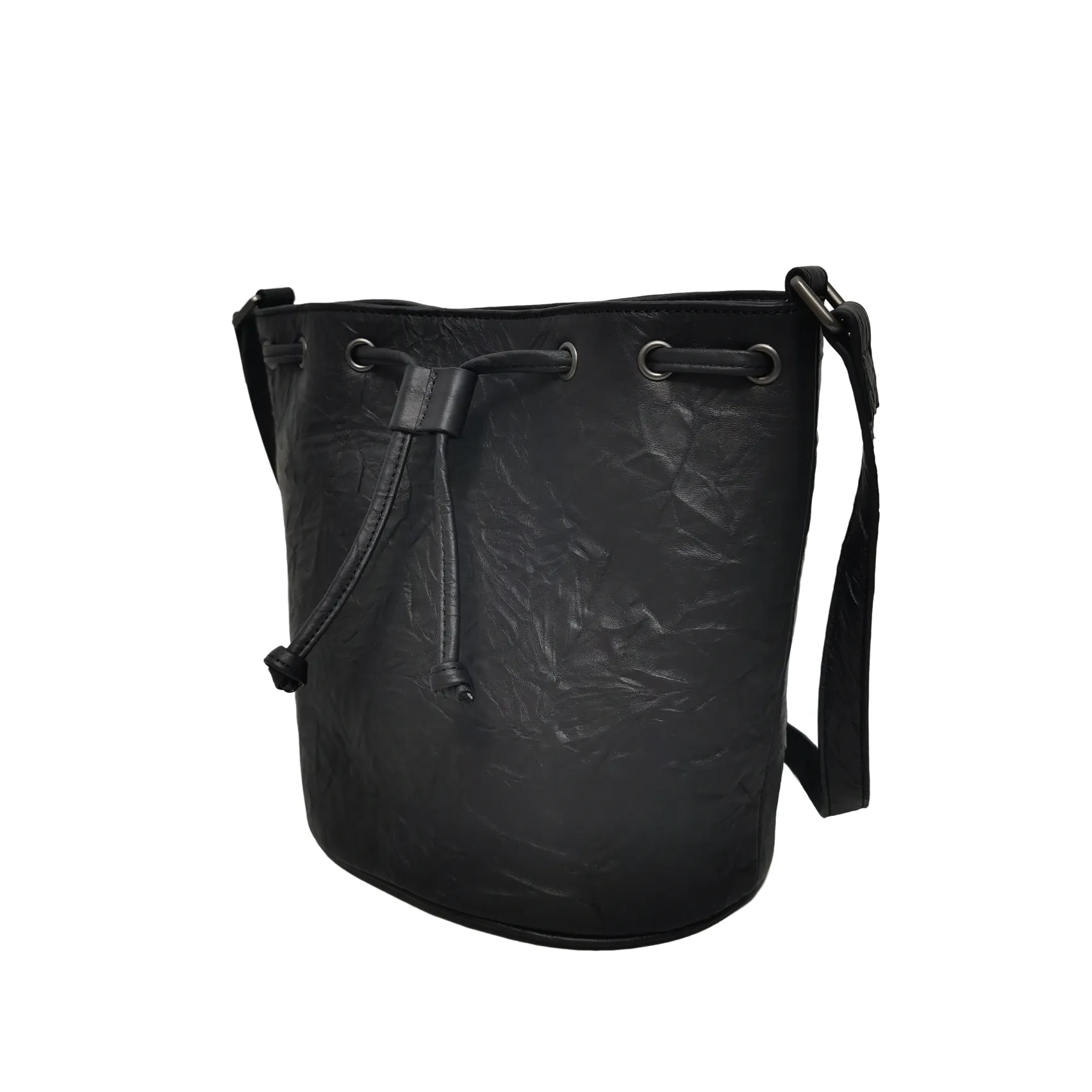 Women's genuine cowhide leather limited edition bucket bag