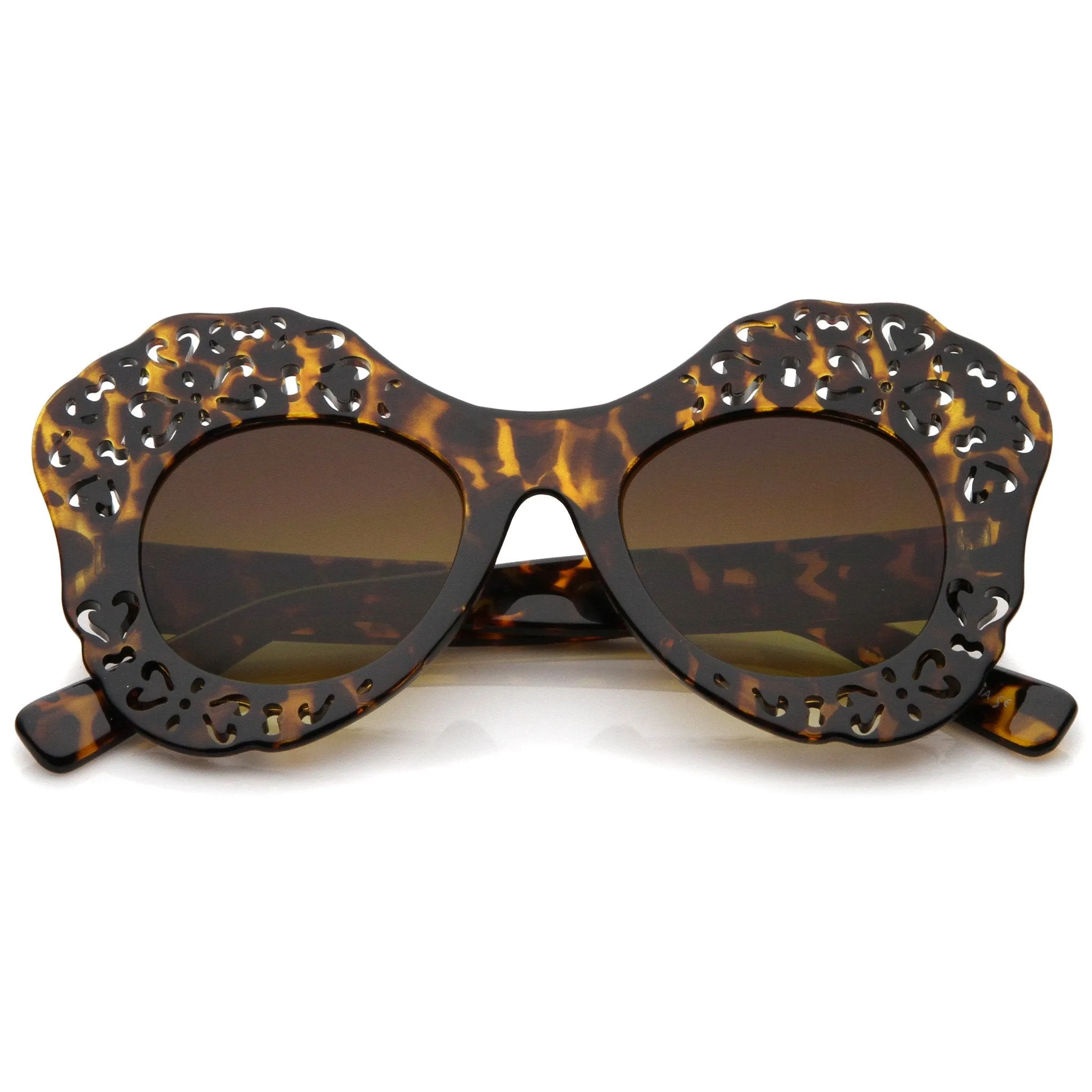 Women's Laser Cutout Oversize Butterfly Sunglasses A516