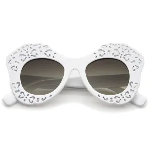 Women's Laser Cutout Oversize Butterfly Sunglasses A516