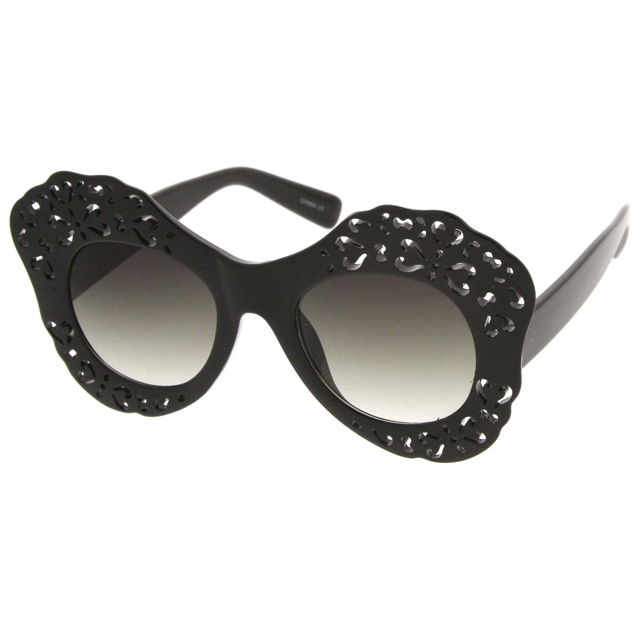 Women's Laser Cutout Oversize Butterfly Sunglasses A516