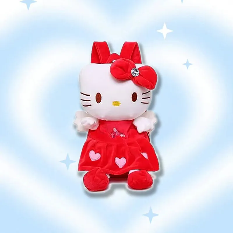 Y2K Plush Kitty Bow Heart Backpack KI510