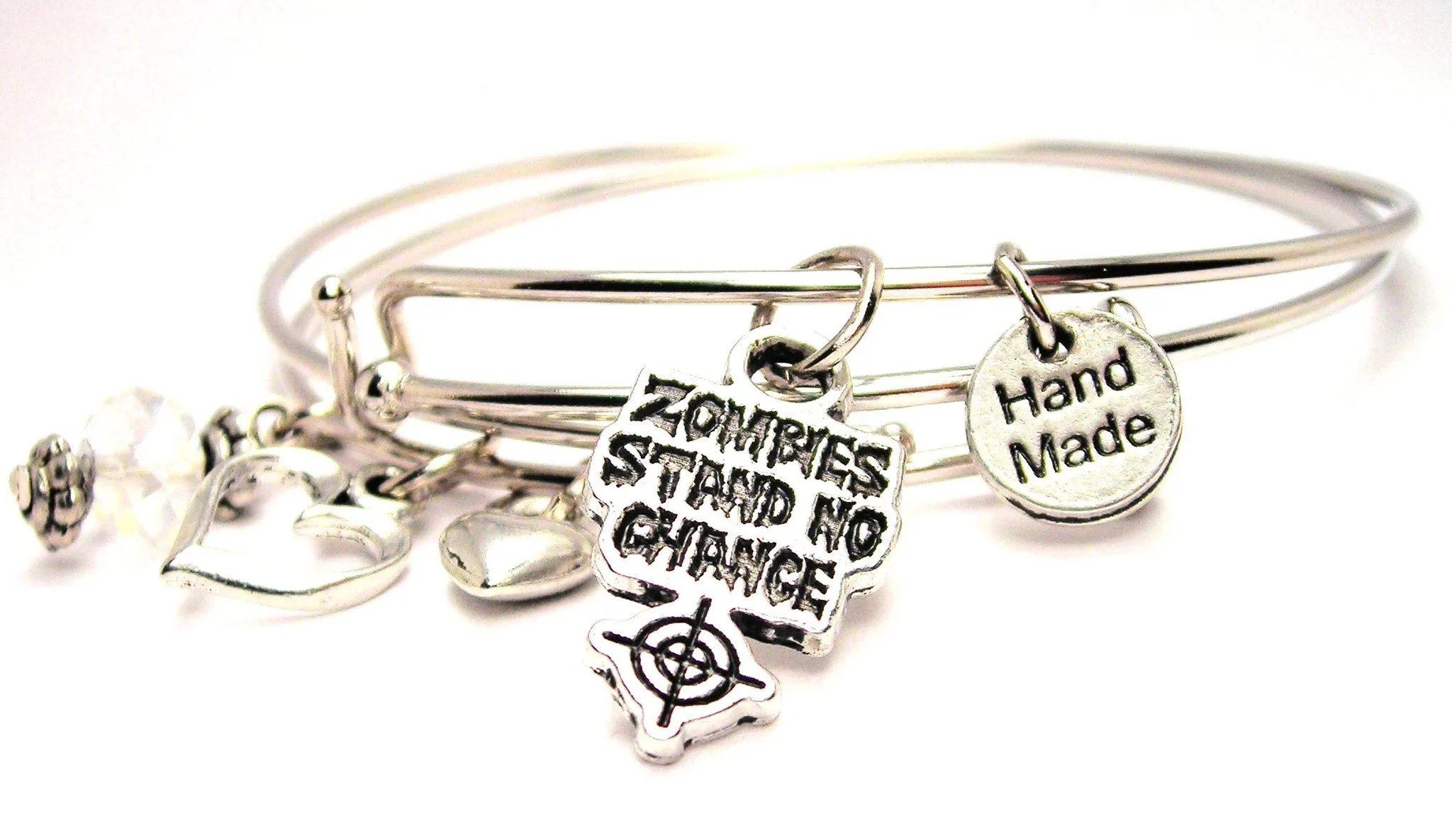 Zombies Stand No Chance With Crosshairs Expandable Bangle Bracelet Set